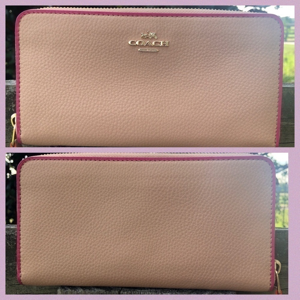 Coach Nude Edgepaint Beige Beechwood Pink Wallet - Picture 2 of 4